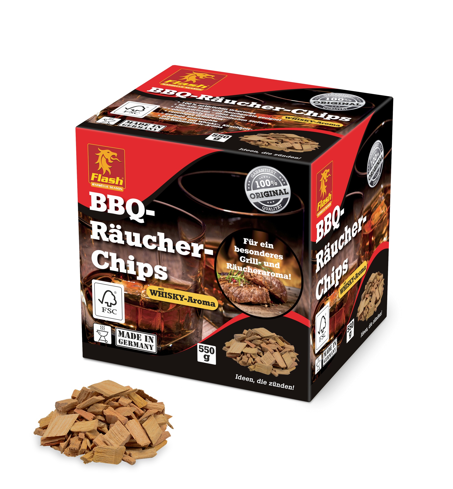 FLASH BBQ Räucher-Chips Whisky 550g
