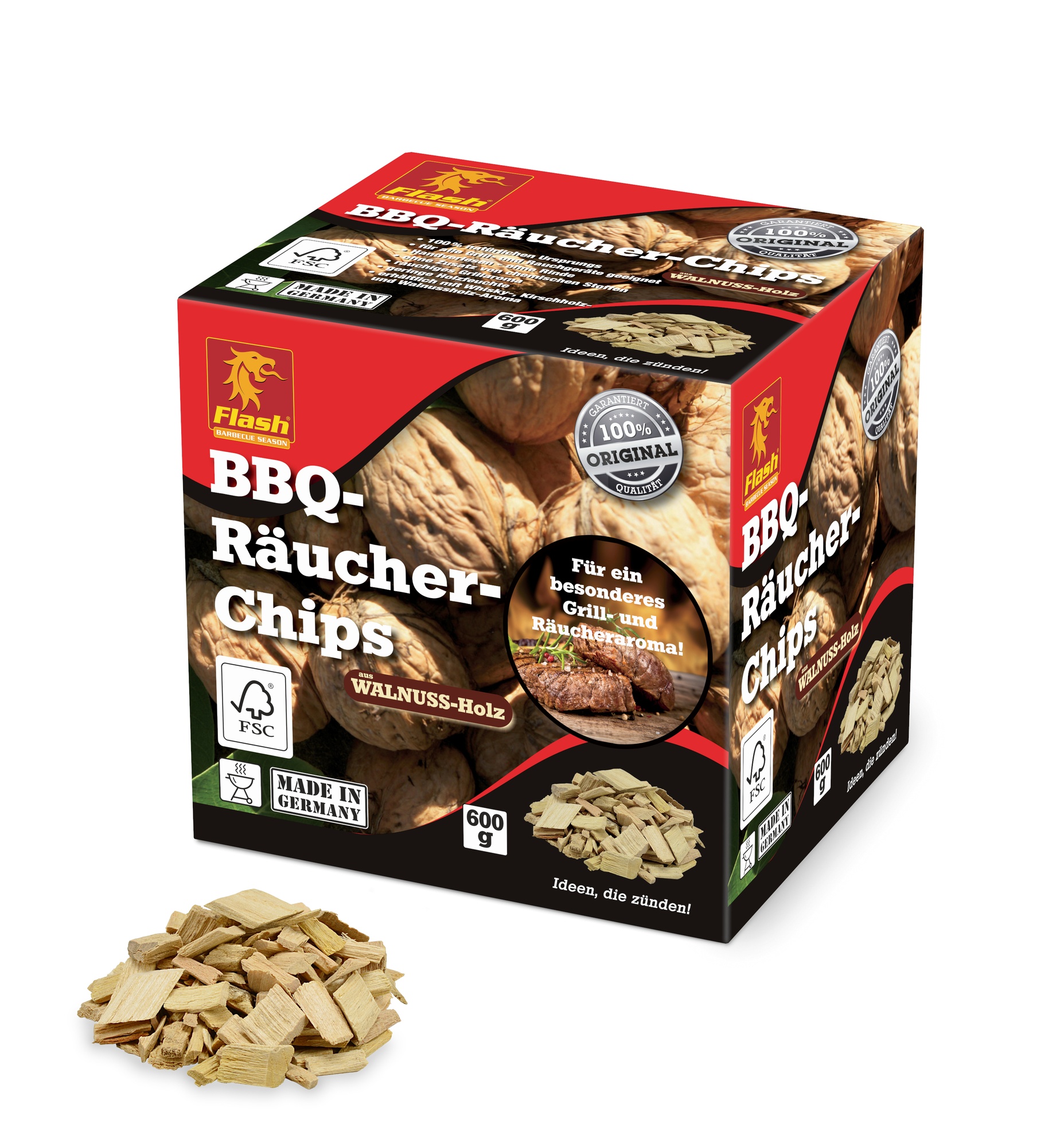 FLASH BBQ Räucher-Chips Walnuss 600g