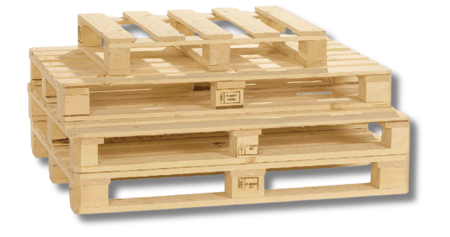 Vollholzpaletten Vollholzpaletten, verschiedene Modelle, 4 Übereinandergestapelt